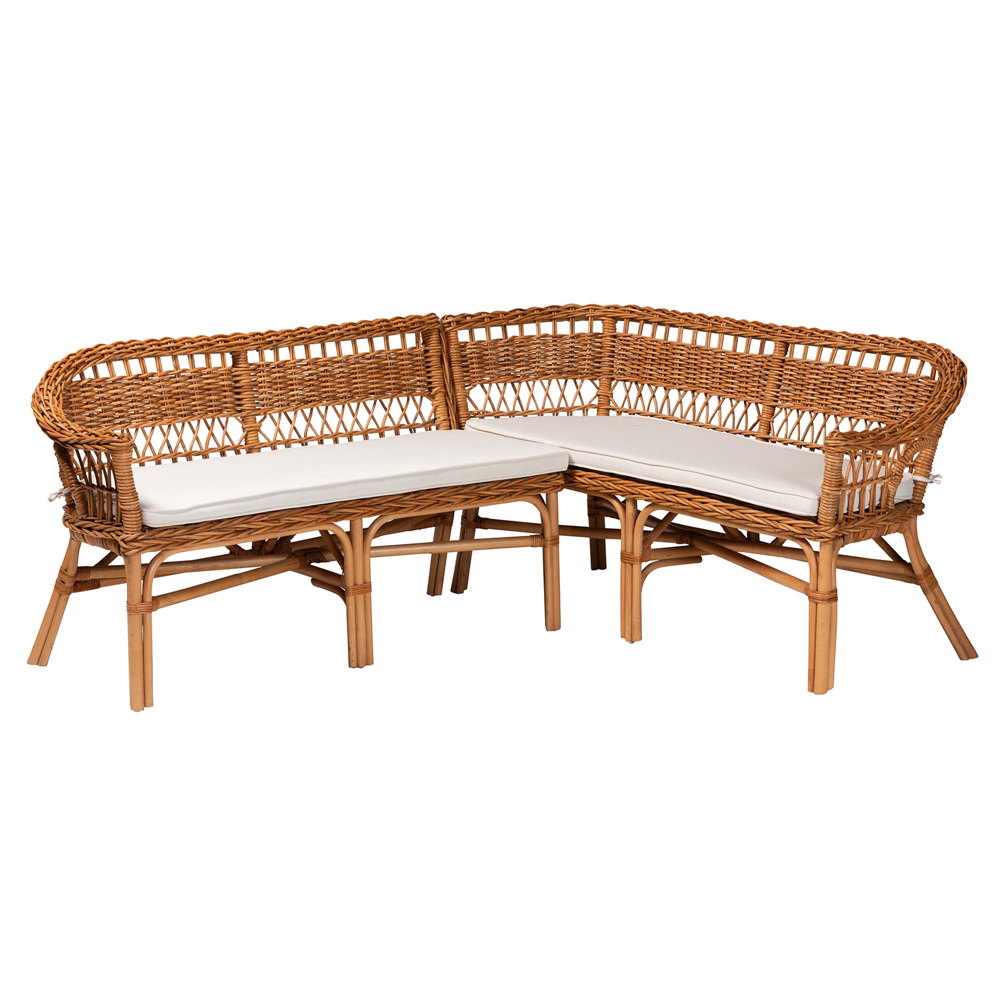 Rattan corner 2024 bench